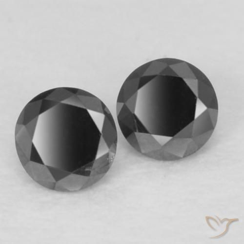 Pedras preciosas de Diamante Preto natural de 0.09 ct, Redondo, Opaco