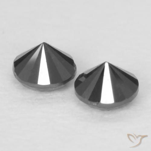 Pedras preciosas de Diamante Preto natural de 0.09 ct, Redondo, Opaco