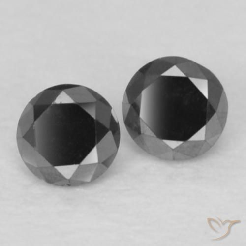 Pedras preciosas de Diamante Preto natural de 0.11 ct, Redondo, Opaco
