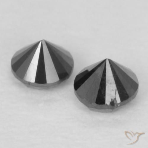 Pedras preciosas de Diamante Preto natural de 0.11 ct, Redondo, Opaco