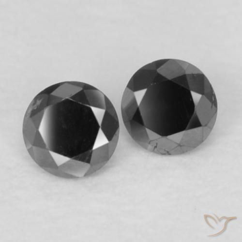 Pedras preciosas de Diamante Preto natural de 0.07 ct, Redondo, Opaco