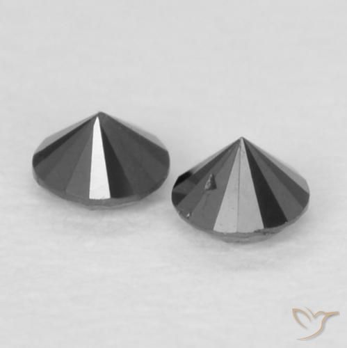Pedras preciosas de Diamante Preto natural de 0.07 ct, Redondo, Opaco