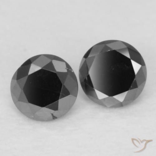 Pedras preciosas de Diamante Preto natural de 0.09 ct, Redondo, Opaco
