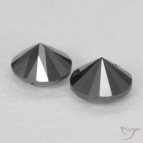 Pedras preciosas de Diamante Preto natural de 0.09 ct, Redondo, Opaco