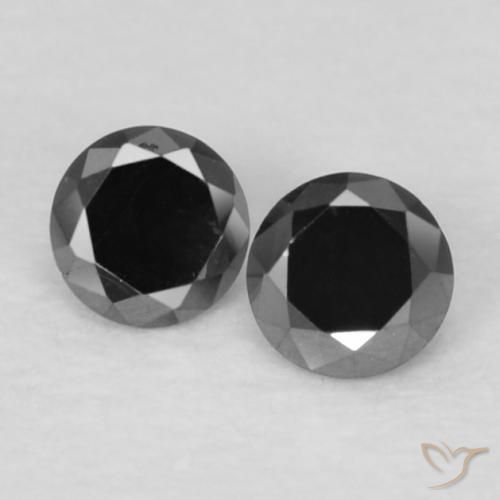 0.08ctw Natural Preto Diamante, Redondo, Opaco, Photo A
