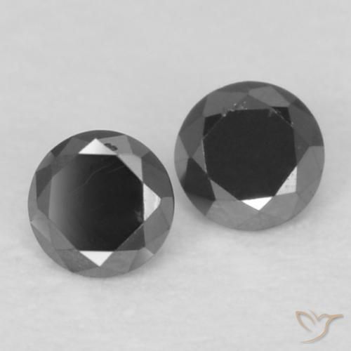 Pedras preciosas de Diamante Preto natural de 0.08 ct, Redondo, Opaco