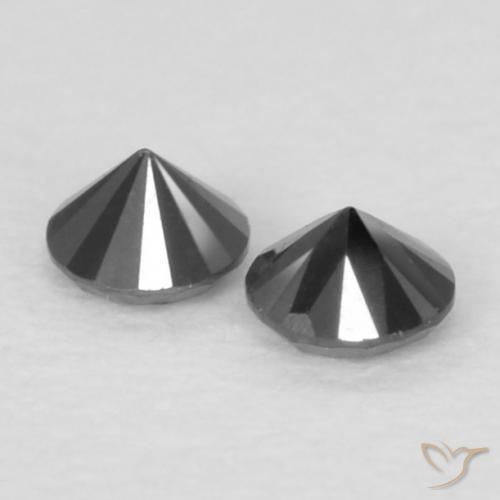Pedras preciosas de Diamante Preto natural de 0.08 ct, Redondo, Opaco