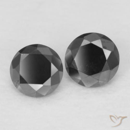 Pedras preciosas de Diamante Preto natural de 0.09 ct, Redondo, Opaco