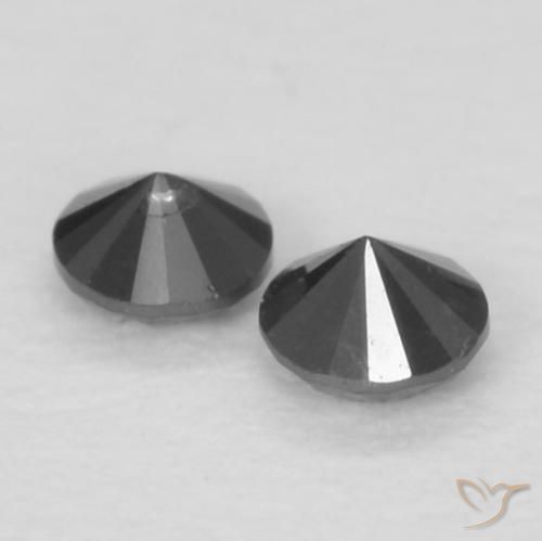 Pedras preciosas de Diamante Preto natural de 0.09 ct, Redondo, Opaco