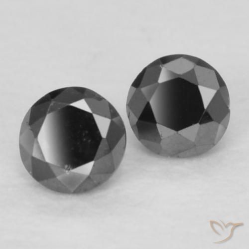 Pedras preciosas de Diamante Preto natural de 0.11 ct, Redondo, Opaco