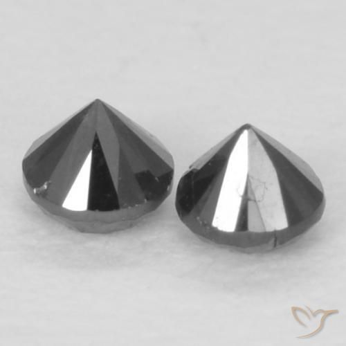 Pedras preciosas de Diamante Preto natural de 0.11 ct, Redondo, Opaco