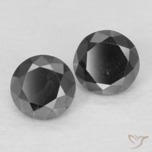 Pedras preciosas de Diamante Preto natural de 0.09 ct, Redondo, Opaco