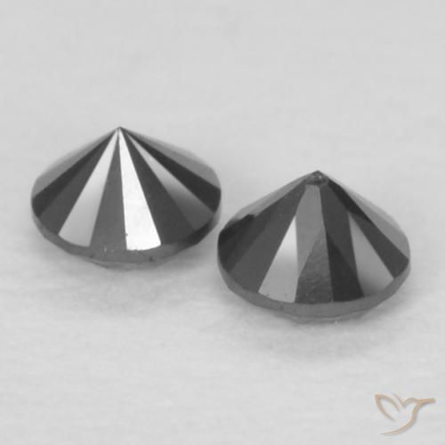 Pedras preciosas de Diamante Preto natural de 0.09 ct, Redondo, Opaco