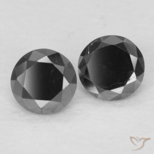 Pedras preciosas de Diamante Preto natural de 0.09 ct, Redondo, Opaco