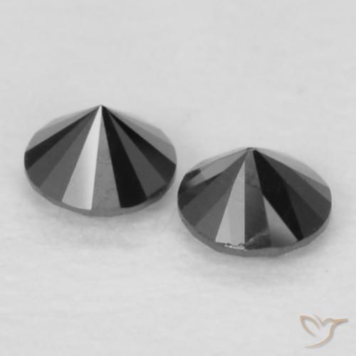 Pedras preciosas de Diamante Preto natural de 0.09 ct, Redondo, Opaco