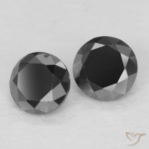 Pedras preciosas de Diamante Preto natural de 0.08 ct, Redondo, Opaco