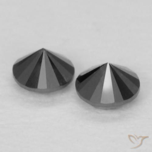 Pedras preciosas de Diamante Preto natural de 0.08 ct, Redondo, Opaco