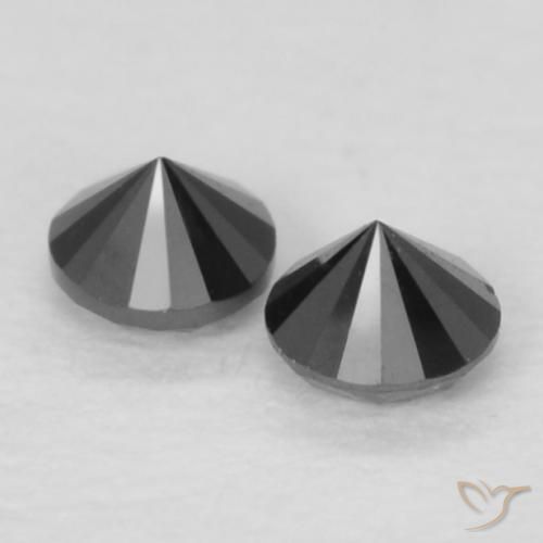 Pedras preciosas de Diamante Preto natural de 0.09 ct, Redondo, Opaco