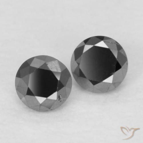 Pedras preciosas de Diamante Preto natural de 0.09 ct, Redondo, Opaco