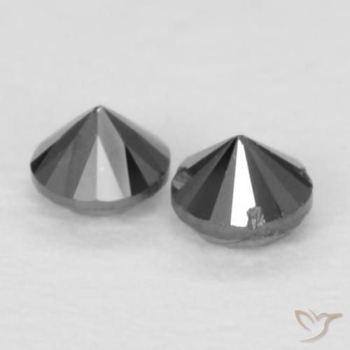 Pedras preciosas de Diamante Preto natural de 0.09 ct, Redondo, Opaco