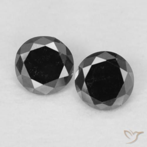 0.08ctw Natural Preto Diamante, Redondo, Opaco