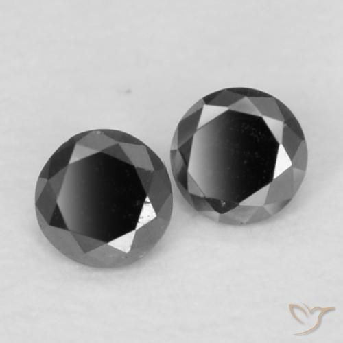 Pedras preciosas de Diamante Preto natural de 0.08 ct, Redondo, Opaco