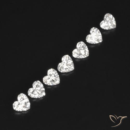 Pedras preciosas de Diamante F natural de 0.53 ct, Coração, VVS