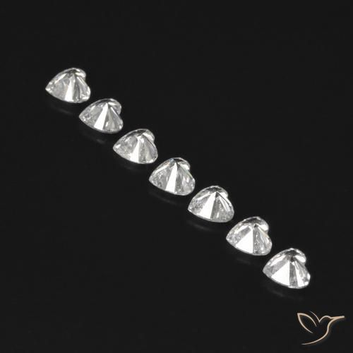Pedras preciosas de Diamante F natural de 0.53 ct, Coração, VVS