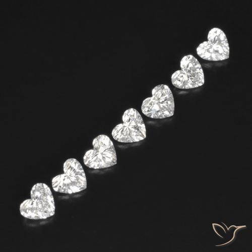 Pedras preciosas de Diamante F natural de 0.56 ct, Coração, VVS