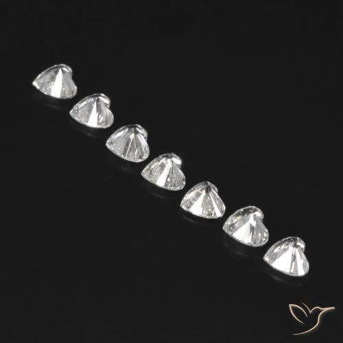Pedras preciosas de Diamante F natural de 0.56 ct, Coração, VVS