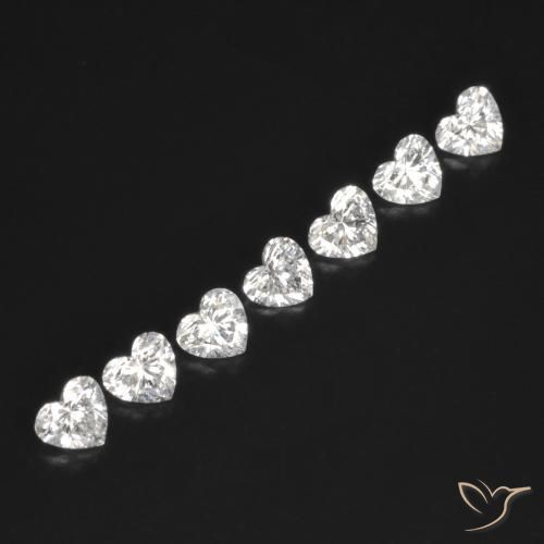 Pedras preciosas de Diamante F natural de 0.53 ct, Coração, VVS