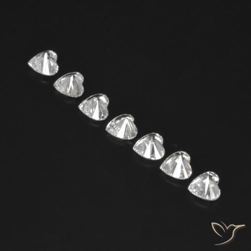 Pedras preciosas de Diamante F natural de 0.53 ct, Coração, VVS