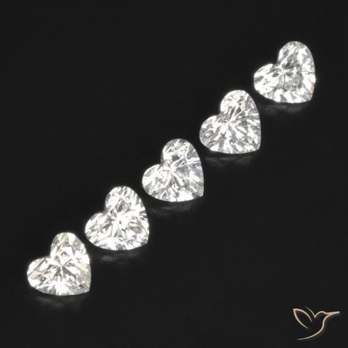 Pedras preciosas de Diamante H natural de 0.51 ct, Coração, VVS