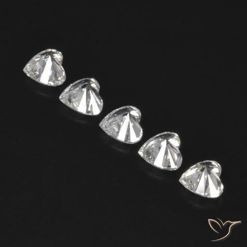 Pedras preciosas de Diamante H natural de 0.51 ct, Coração, VVS