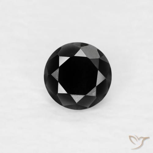 0.07ct Natural Preto Diamante, Redondo, Opaco