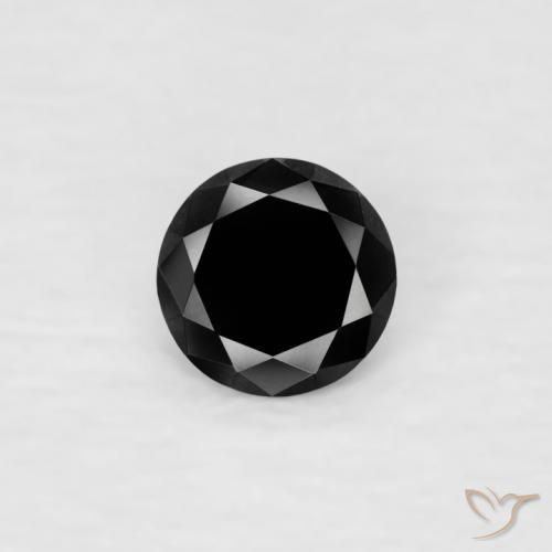 0.06ct Natural Preto Diamante, Redondo, Opaco