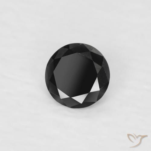 Diamante Preto Natural 0.06ct, Redondo, Opaco