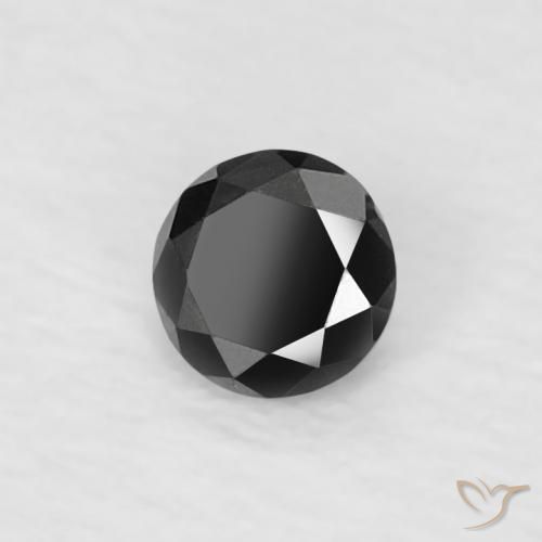 Diamante Preto Natural 0.08ct, Redondo, Opaco
