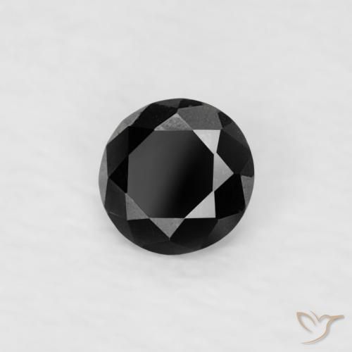 Diamante Preto Natural 0.07ct, Redondo, Opaco