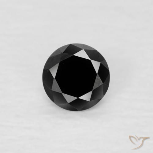 0.06ct Natural Preto Diamante, Redondo, Opaco