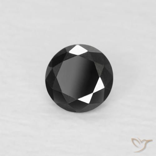 Diamante Preto Natural 0.06ct, Redondo, Opaco