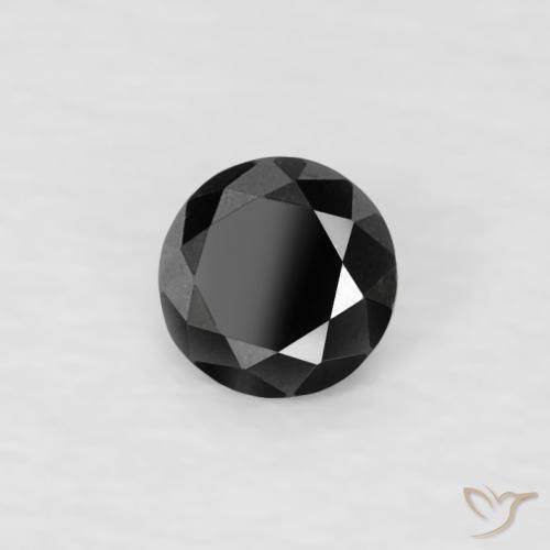 Diamante Preto Natural 0.07ct, Redondo, Opaco