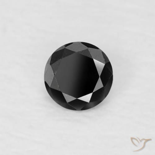 Diamante Preto Natural 0.07ct, Redondo, Opaco