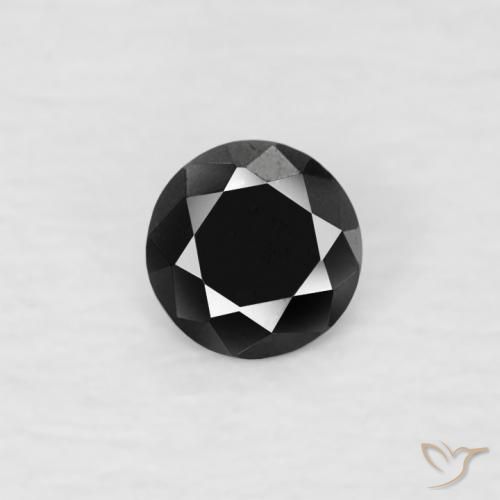 0.06ct Natural Preto Diamante, Redondo, Opaco