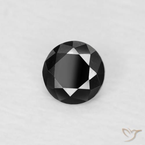 Diamante Preto Natural 0.06ct, Redondo, Opaco