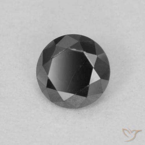 Diamante Preto Natural 0.07ct, Redondo, Opaco