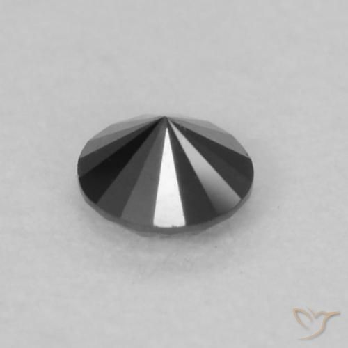 Diamante Preto Natural 0.07ct, Redondo, Opaco