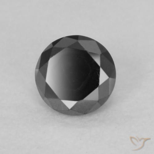 Diamante Preto Natural 0.07ct, Redondo, Opaco