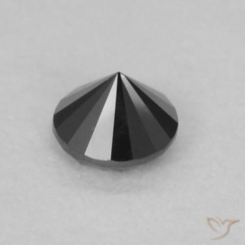 Diamante Preto Natural 0.07ct, Redondo, Opaco