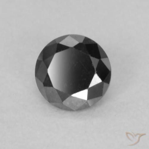 Diamante Preto Natural 0.07ct, Redondo, Opaco